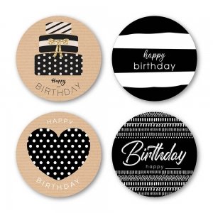 Kadosticker happy birthday Kraft 10 stuks