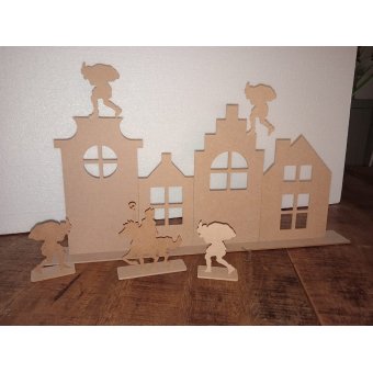 Staplankje voor 4 grachtenpandjes 20 cm