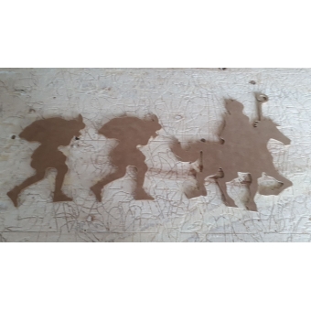 MDF 227 MDF Sinterklaas (20 cm)op paard  met 2 pieten (set)